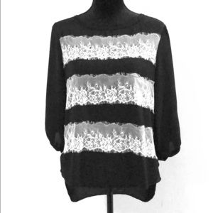 Striped Lace Blouse